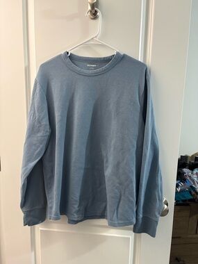 Old Navy Dusty Blue Ribbed Crewneck Sweatshirt
